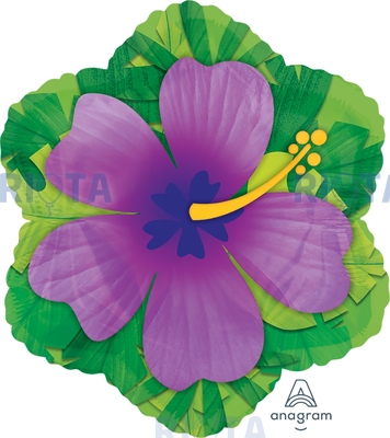 Фигурный шар Гибискус фиолетовый, 46 см