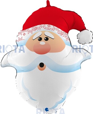 Фигурный шар Голова Дедушки Мороза, 66 см