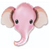 Фигурный шар Голова слоненка, розовая, 99 см