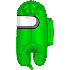 Фигурный шар космонавт Among us, зеленый, 66 см