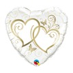 Шар-сердце Переплетенные сердца золото, 46 см