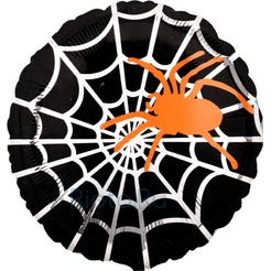 Шар-круг черный Паук на паутине, 46 см