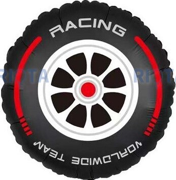 Шар-круг Гоночное колесо, красно-черное, 46 см