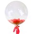 Шар-пузырь прозрачный, с красными перьями, 60 см
