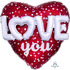Шар-сердце Любовь c 3-D эффектом, love you, 91 см