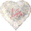 Шар-сердце Признание с белыми розами, 46 см