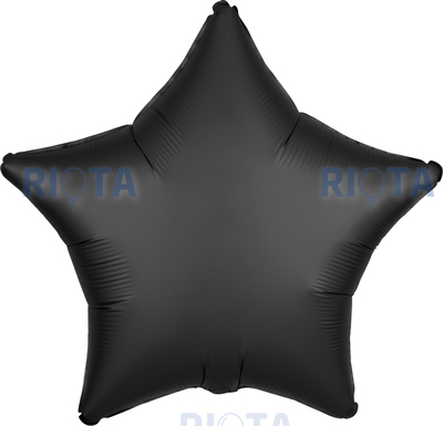 Шар-звезда Черный сатин, 48 см