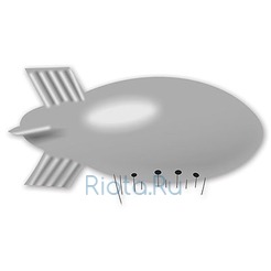 Виниловый шар Гигант Дирижабль, серебряный, 5.0x2.0 м