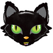 Фигурный шар Зеленоглазый черный кот, 50 см