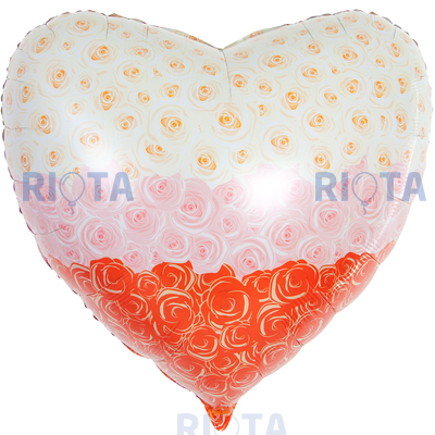 Большое шар-сердце Розы с любовью, 81 см