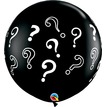 Большой шар Чёрный со знаками вопроса, 76 см