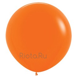 Большой шар Оранжевый на атласной ленте, 90 см