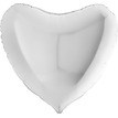 Большой шар-сердце Белый металлик, 81 см