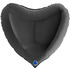 Большой шар-сердце Черный металлик, 91 см