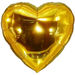 Большой шар-сердце Золотой, металлик, 81 см