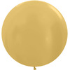 Большой шар Золотой на атласной ленте, металлик, 90 см
