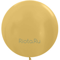 Большой шар Золотой на атласной ленте, металлик, 90 см