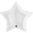 Большой шар-звезда Белый металлик, 81 см