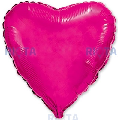 Большой шар-сердце Фуксия металлик, 81 см