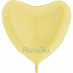 Большой шар-сердце Желтый металлик, 81 см