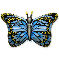 Фигурный шар Бабочка голубая с желтым, 97 см
