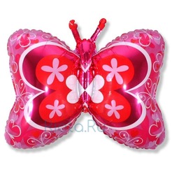 Фигурный шар Бабочка розовая, 89 см