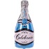Фигурный шар Бутылка шампанского, голубая, 99 см