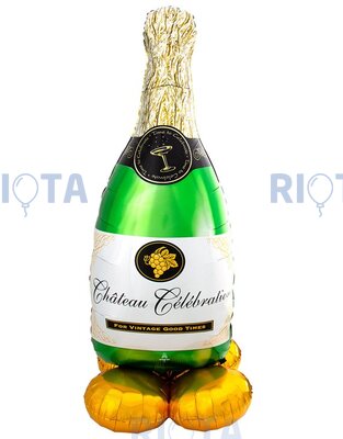 Фигурный шар Бутылка шампанского на подставке, 157 см