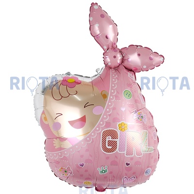 Фигурный шар Девочка в розовой пеленке, на выписку, 76 см 