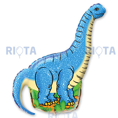 Фигурный шар Динозавр диплодок, Синий, 109 см