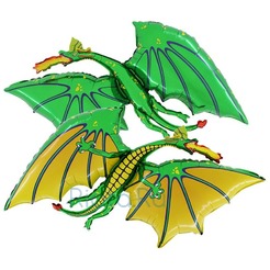 Фигурный шар Дракон зеленый, 101 см