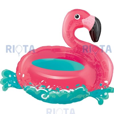 Фигурный шар Фламинго с кругом на воде, 76 см