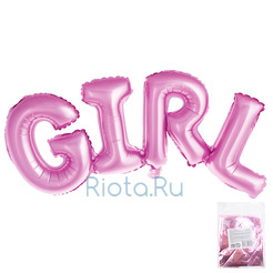 Фигурный шар-гирлянда Girl, розовый, 106 см