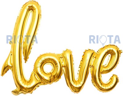 Фигурный шар-гирлянда Love, золотой, 105 см