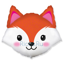 Фигурный шар Голова лисы с розовыми ушками, 64 см