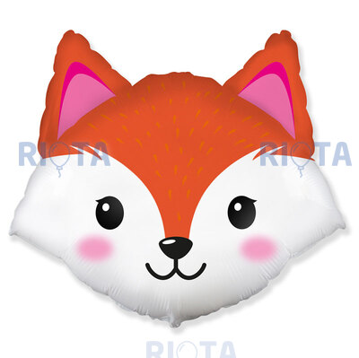 Фигурный шар Голова лисы с розовыми ушками, 64 см