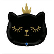 Фигурный шар Голова принцессы-кошечки, черная, 66 см