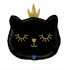 Фигурный шар Голова принцессы-кошечки, черная, 66 см