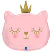 Фигурный шар Голова принцессы-кошечки, розовая, 66 см