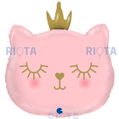 Фигурный шар Голова принцессы-кошечки, розовая, 66 см