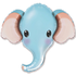 Фигурный шар Голова слоненка, голубая, 99 см