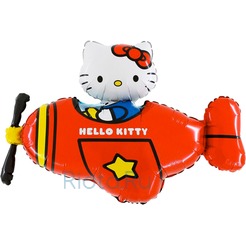 Фигурный шар Hello Kitty на красном самолете, 91 см