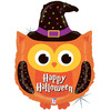 Фигурный шар Сова оранжевая, Happy halloween, 81 см