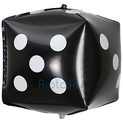 Фигурный шар Игральная кость, черный кубик, 61 см