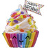 Фигурный шар Кекс-радуга с посыпкой, happy birthday, 79 см