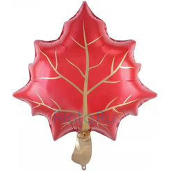 Фигурный шар Листик клена, красный, 61 см