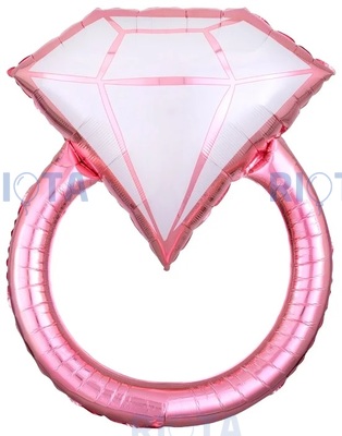 Фигурный шар Кольцо с бриллиантом, нежно-розовое, 76 см