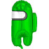 Фигурный шар космонавт Among us, зеленый, 66 см