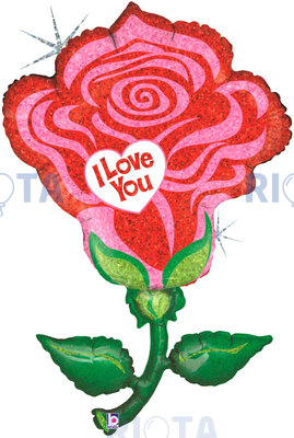 Фигурный шар Красная Роза I love you, 119 см