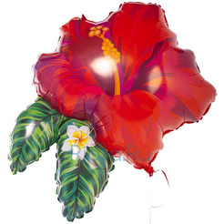 Фигурный шар Красный тропический цветок, 76 см